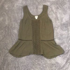 Women’s olive green tang top